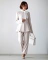 Peplum suit that makes you look slimmer and more feminine
