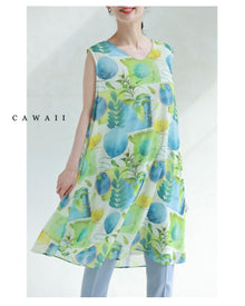  A three-dimensional chiffon tunic with a refreshing breeze