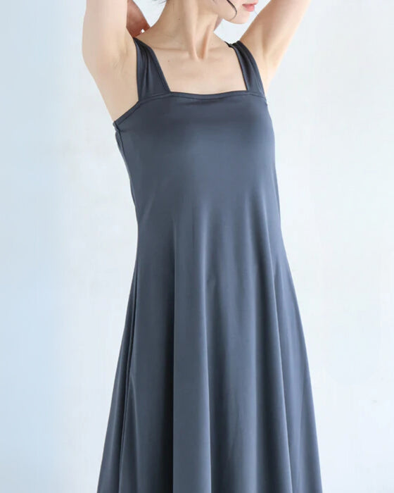 (ダークグレー)今までなくてごめんなさい!ブラ紐隠しのワンピースペチコート