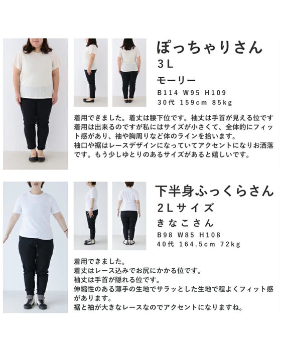 花開くようなシェルレースカットソートップス