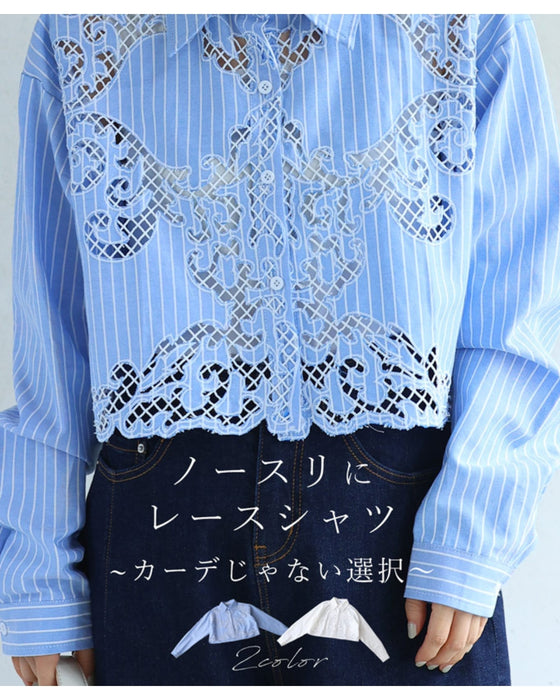 ノースリにレースシャツ -カーデじゃない選択肢-