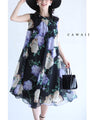A sheer floral mini dress with a translucent feel