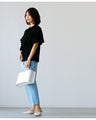 Ehre style original short-sleeved bowtie blouse that looks neat but not cute