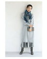 Wear beautiful blue. Reversible damask print stole