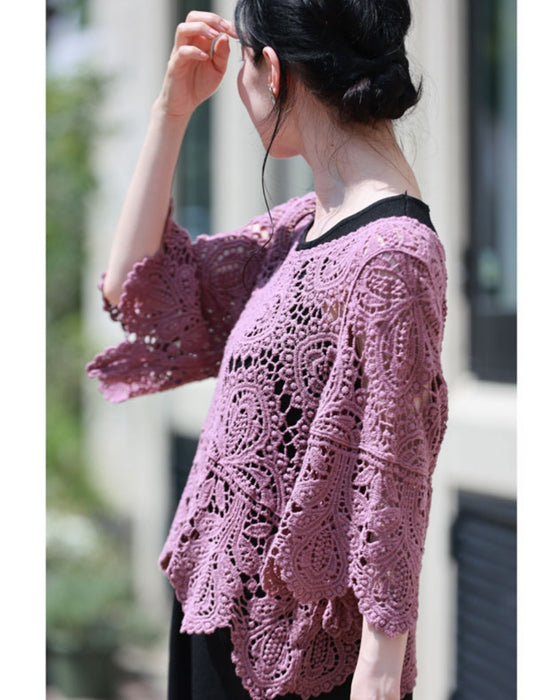 A two-piece set of a crochet top and a knit dress that will keep you cool and beautiful this summer