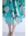 A sheer floral mini dress with a translucent feel
