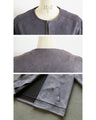 A suede-like collarless jacket for adults that will make your wish come true