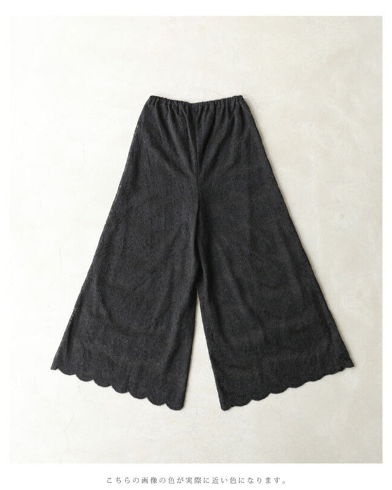 見せて可愛い重ね着用 起毛レースペチパンツ