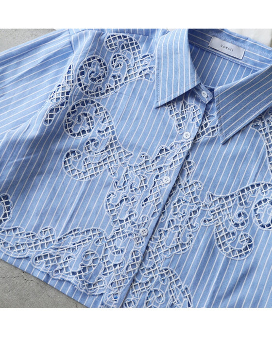 ノースリにレースシャツ -カーデじゃない選択肢-