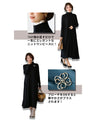 A loose, slender-looking long knit dress