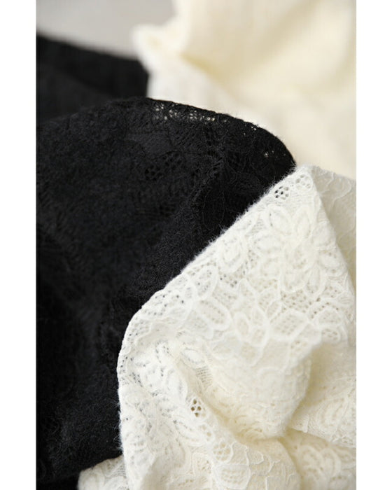 見せて可愛い重ね着用 起毛レースペチパンツ