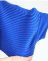 Long sleeve puffy and off-neck knit top