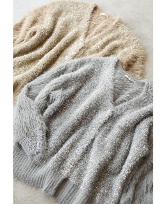 好きがつまった ざっくりキラふわカーデ