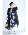 A sheer floral mini dress with a translucent feel