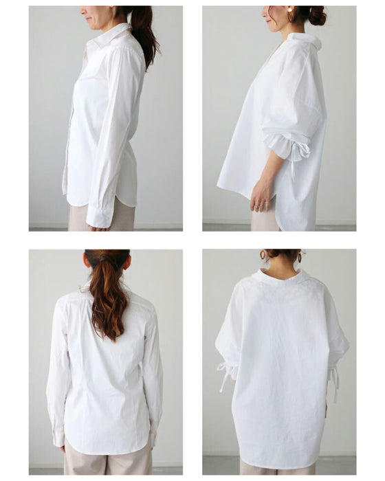 A crinkled sleeve shirt that looks casual without the need for technique