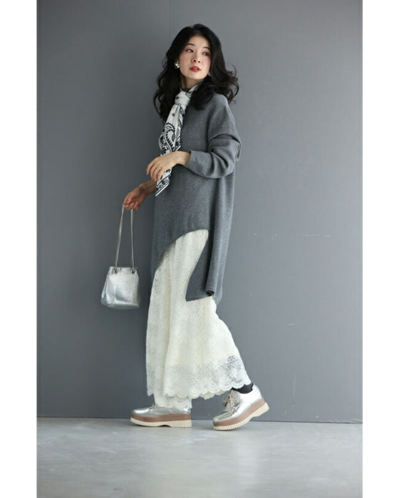 見せて可愛い重ね着用 起毛レースペチパンツ