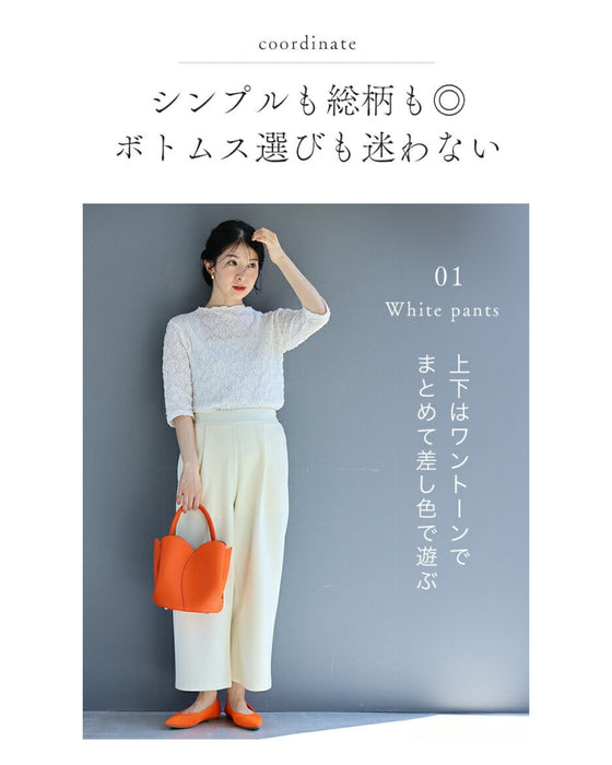 肘まで隠れる アイロン不要 クシュクシュトップス