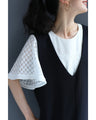 Shell lace top that hides your upper arms