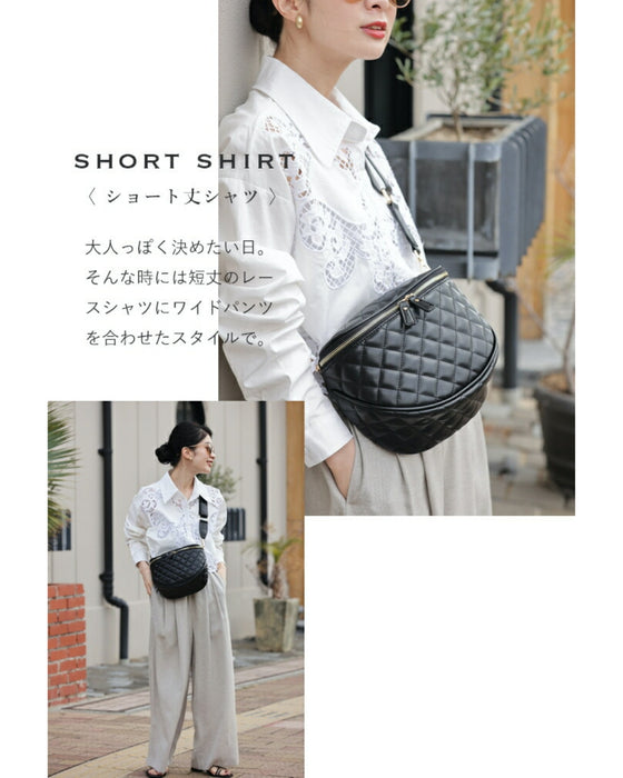 A large capacity quilted body bag that adults can carry with elegance