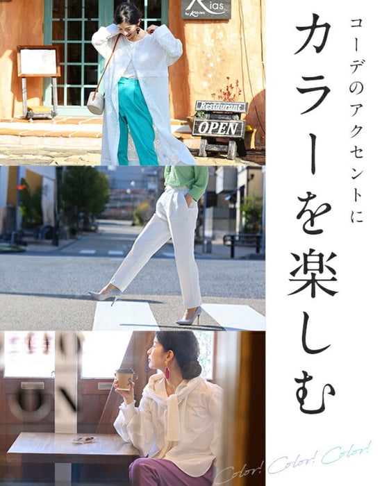 Stain-resistant colored tuck pants