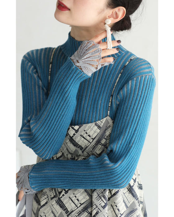 Optical illusion shadow line knit