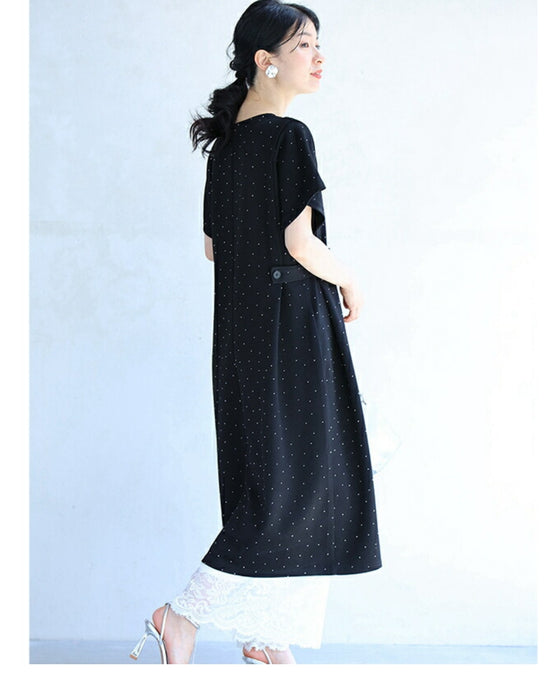 楽なのにきちんと見せ 星空ワンピース