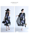 A sheer floral mini dress with a translucent feel