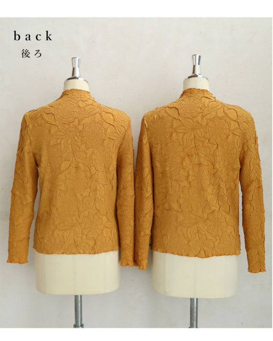 Carved Flower Super Stretch Long Sleeve Top