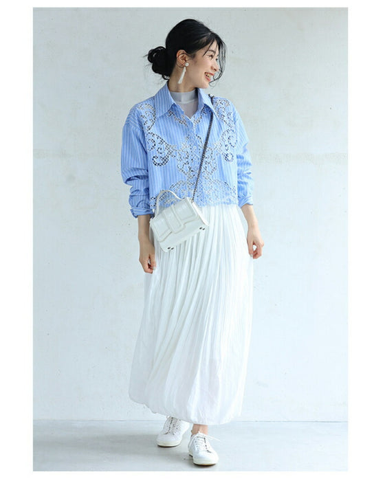 ノースリにレースシャツ -カーデじゃない選択肢-