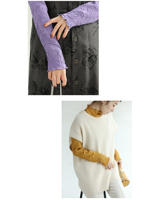 Carved Flower Super Stretch Long Sleeve Top