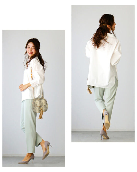 A crinkled sleeve shirt that looks casual without the need for technique
