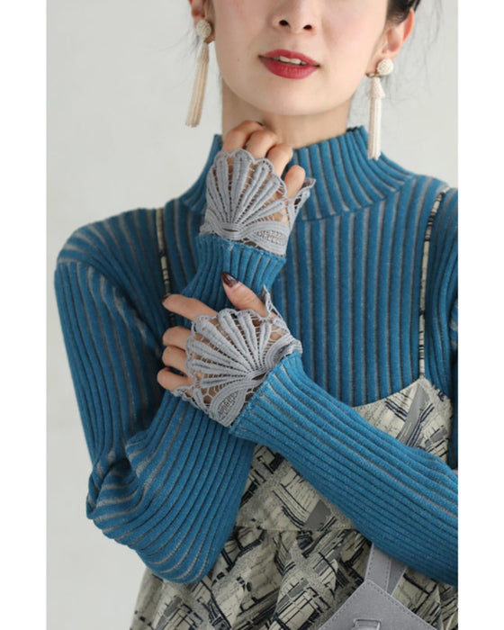 Optical illusion shadow line knit