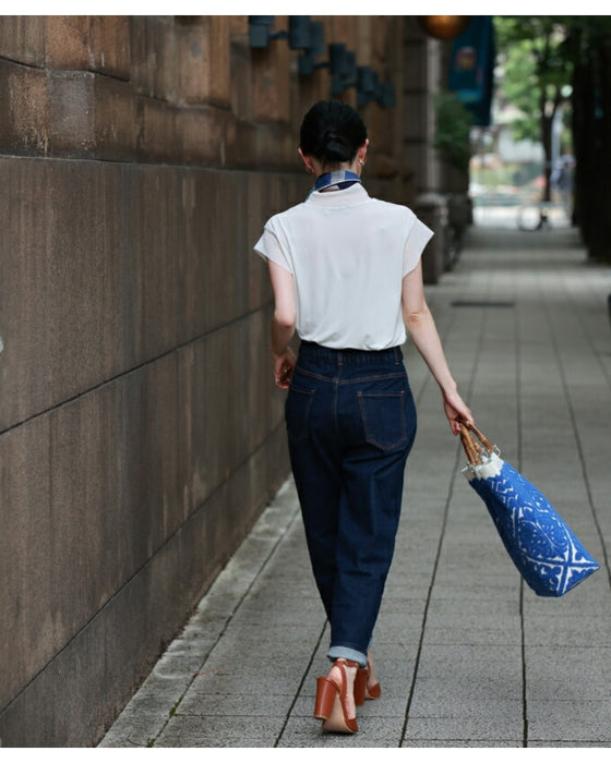 ヨーロッパの風感じるタイル柄 バンブートートバッグ