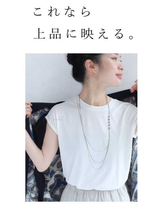 (シルバー)ドレスにもTシャツにも合う 3連煌めきネックレス