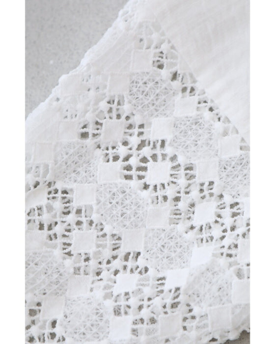 【セール商品返品交換不可】ボタンで簡単アレンジ２wayレースシャツ