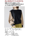 A bicolor dolman top made from different materials for a sophisticated look
