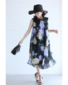 A sheer floral mini dress with a translucent feel