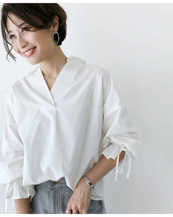A crinkled sleeve shirt that looks casual without the need for technique