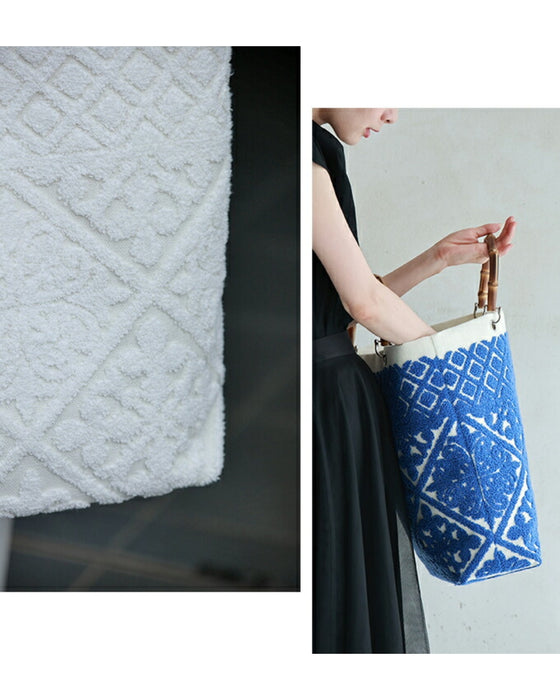 ヨーロッパの風感じるタイル柄 バンブートートバッグ