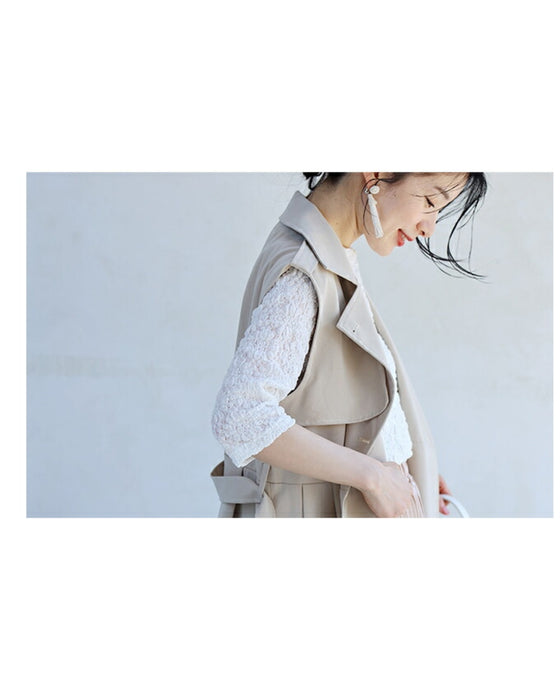 肘まで隠れる アイロン不要 クシュクシュトップス