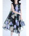 A sheer floral mini dress with a translucent feel