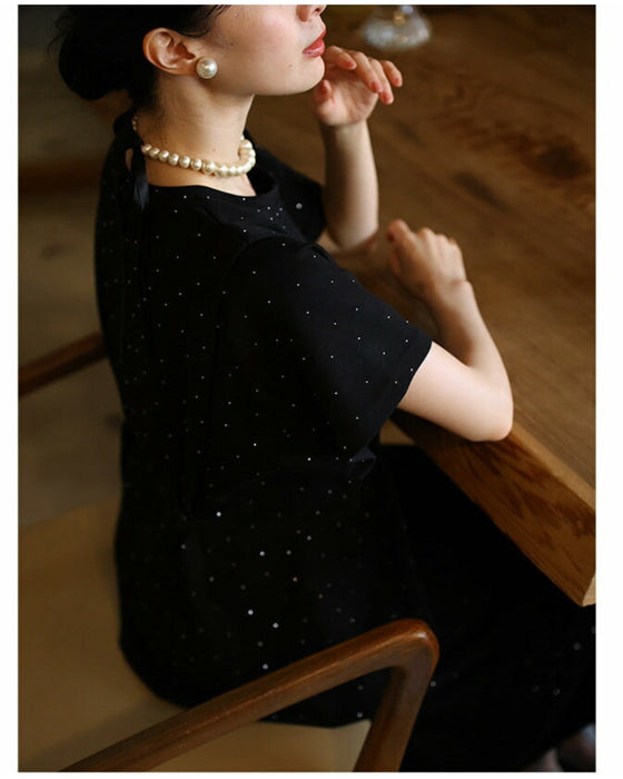 楽なのにきちんと見せ 星空ワンピース