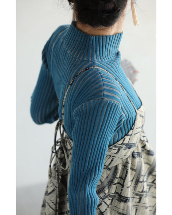 Optical illusion shadow line knit