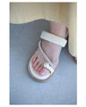 Soft and easy to walk in toe ring style single pearl sandals