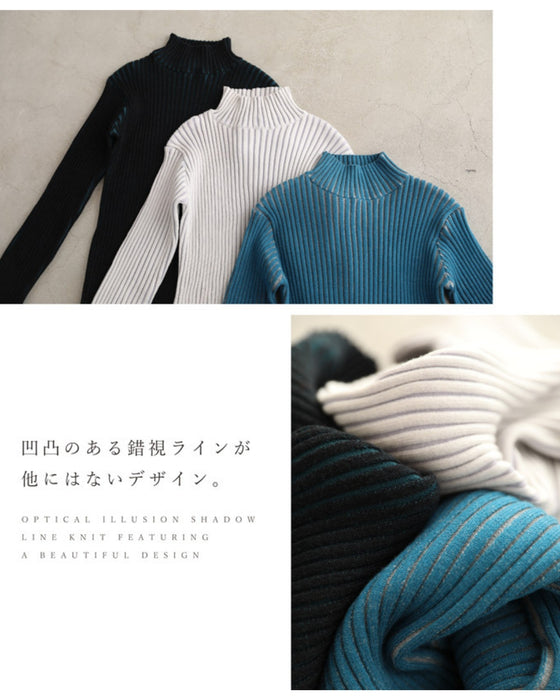 Optical illusion shadow line knit