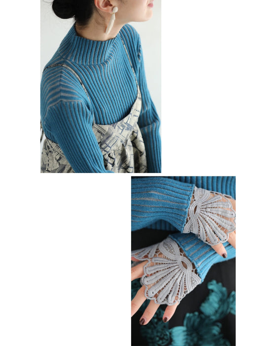 Optical illusion shadow line knit