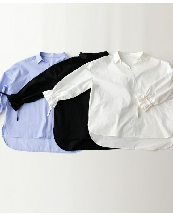 A crinkled sleeve shirt that looks casual without the need for technique