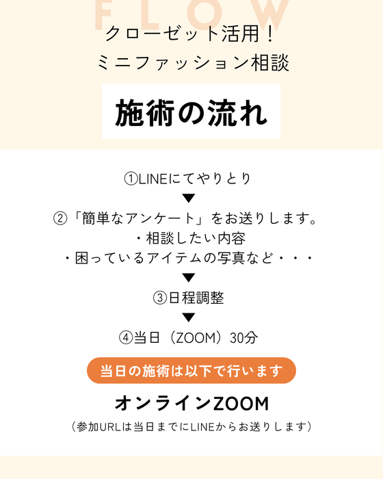 クローゼット活用！ミニファッション相談（オンライン）