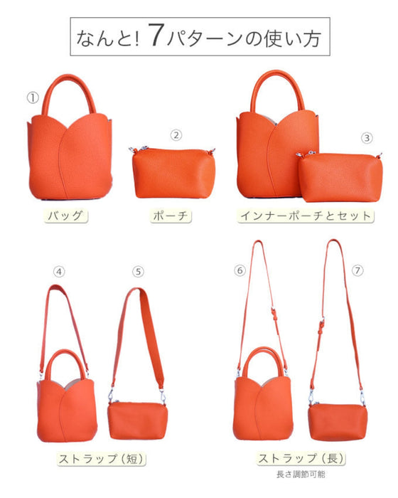 Blooming Tulip Bag with Pouch and Strap