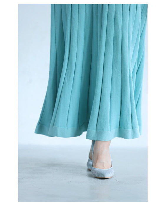 届いた日から即戦力 着回し 2点セット リラックスニットカットソーとラインニットスカート